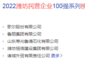 宇虹防水、宏源防水，上榜潍坊民营企业百强榜单